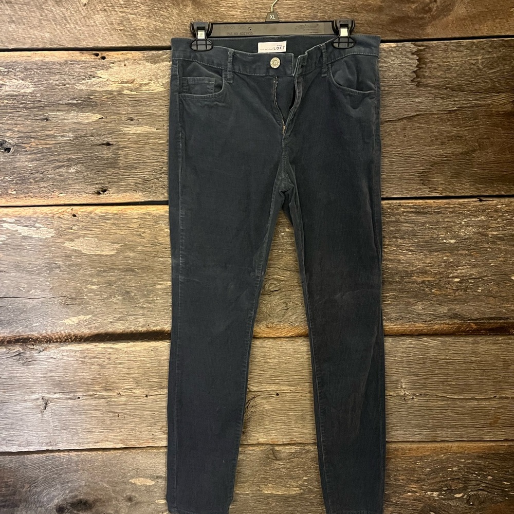 Ann Taylor Loft Dark Green Skinny Corduroy Pants